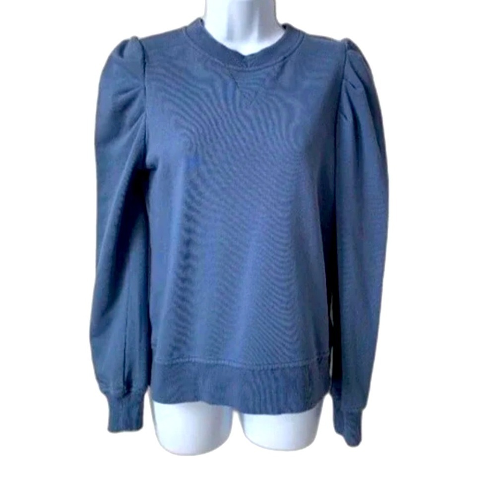 Cynthia Rowley Powder Blue Puff Sleeve Sweatshirt Size Small.